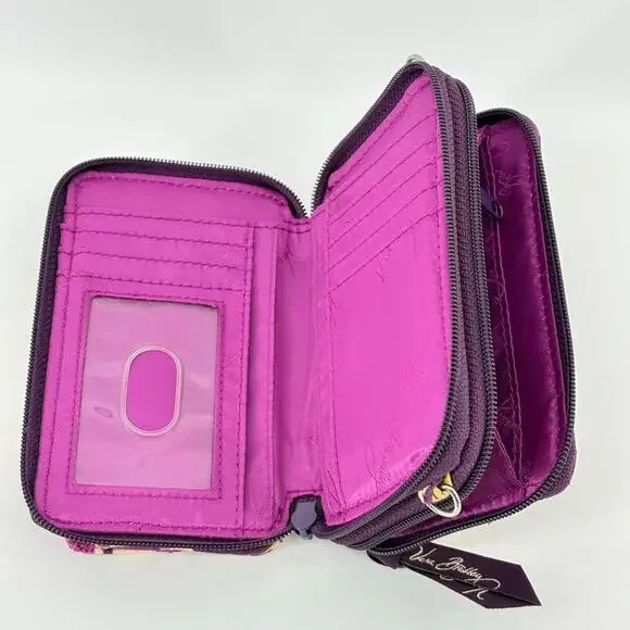 Vera Bradley Euro Wallet Plum Crazy Retired - No Strap - Picture 6 of 7
